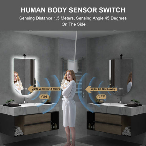 1500x750mm Motion Sensor Switch Rectangle Frameless Backlit Led Mirror Bathroom Vanity Mirror