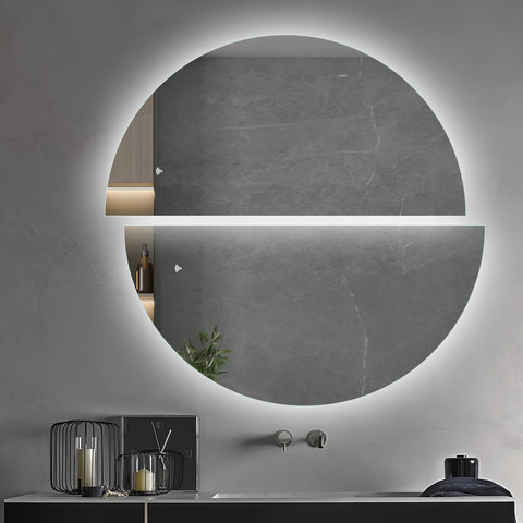 500x1000mm Motion Sensor Half Moon Shape Frameless Backlit Led Mirror Hallway Walk in Wardrobe  Bathroom Vanity mirror